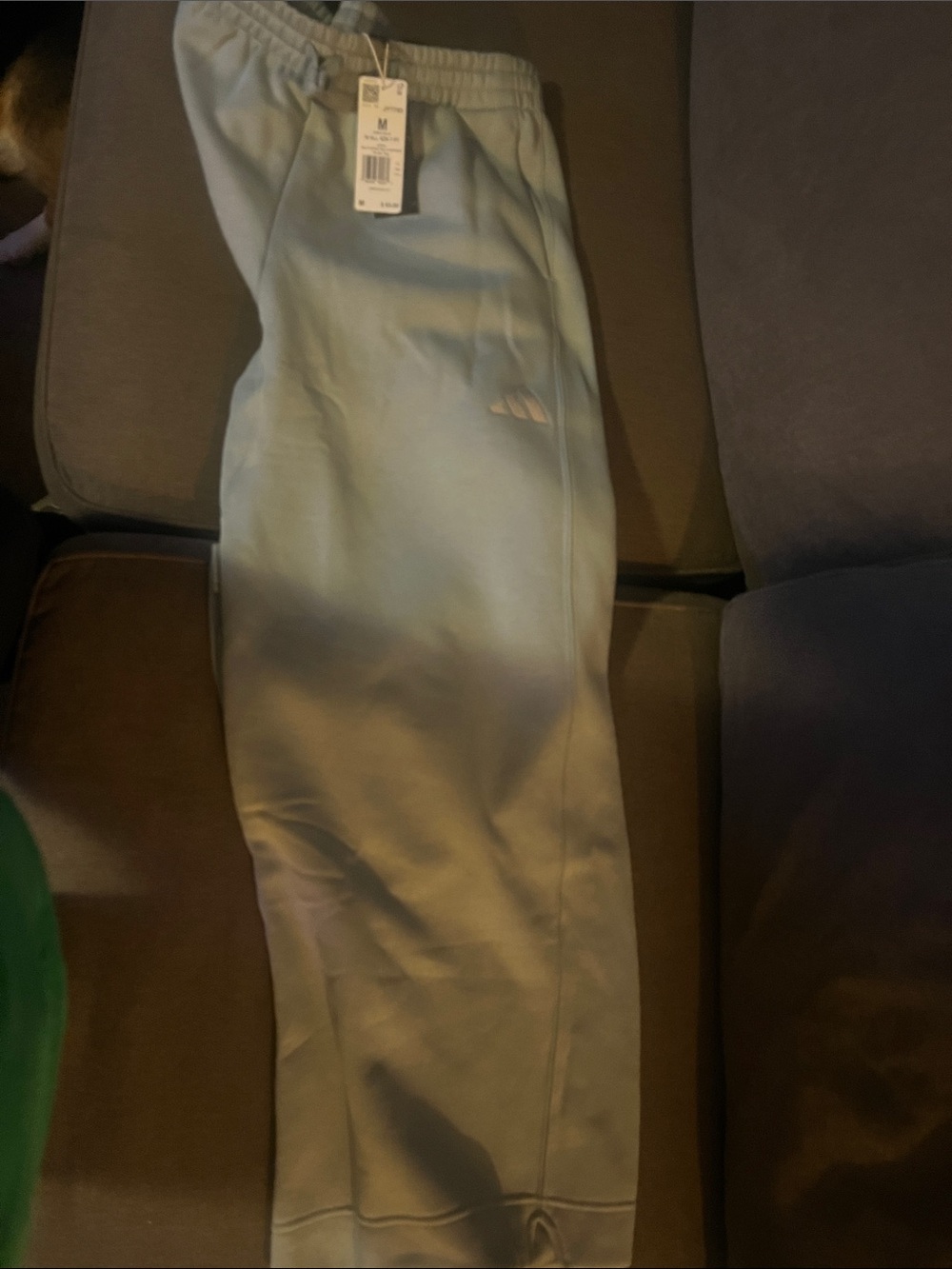 adidas Wide Leg Pants in Light Sage Green